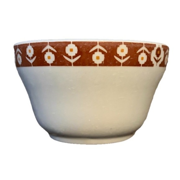 Grindley Other - Vtg GrindleyDuraline Hotelware Bowl Org/Brn‎ Floral England Vitrified China